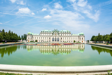 Upper building of the Belvedere Palace in Vienna, Austria
