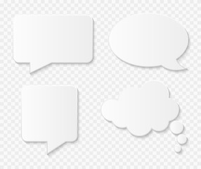 White paper speech bubbles. Vector illustration