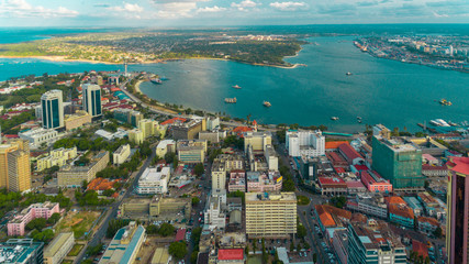 aerial view of the haven of peace, city of Dar es Salaam