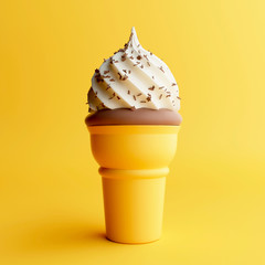 3D Rendering. Minimal icecream isolated in studio shot.