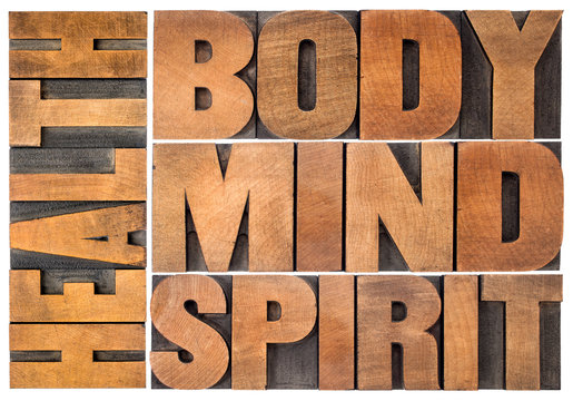 health, body, mind and spirit word abstract
