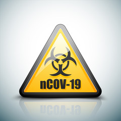 nCOV-19 biohazard danger sign illustration