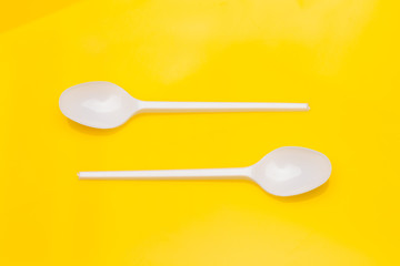 white and plastic food cutlery
