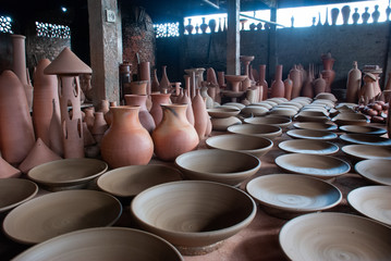 Tracunhaem / Pernambuco / Brazil. June, 21, 2009. Ceramic pieces such as pots, jars, pots and...