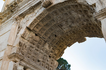 Details of the ruins of the Roman forum in Rome