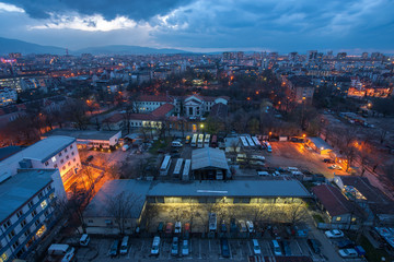 Fototapeta na wymiar nightly view over Sofia..