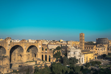 Naklejka premium Details of the ruins of the Roman forum in Rome