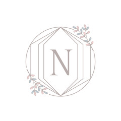 Letter N logo design with leaf vecto eps 10