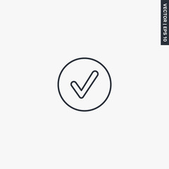 Checkbox, linear style sign for mobile concept and web design