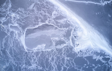 Frozen river winter background