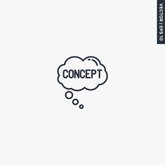 Concept, linear style sign for mobile concept and web design