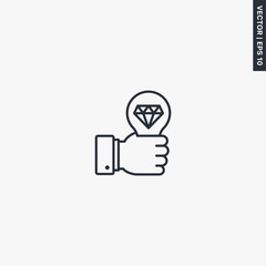 Diamond idea, linear style sign for mobile concept and web design