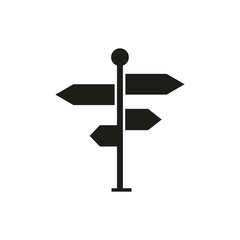 The signpost icon vector, solid illustration, pictogram isolated on white