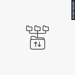 Fototapeta premium Folder structure, linear style sign for mobile concept and web design