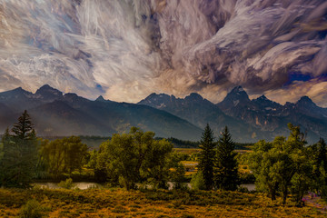Painted Sky over the Grand Tetons