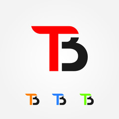 TB, T and B, BT, B and T letters logo vector template
