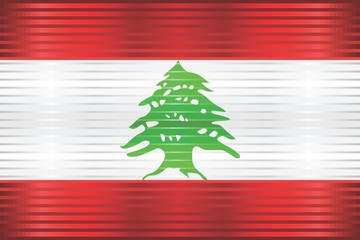 Shiny Grunge flag of the Lebanon - Illustration,  Three dimensional flag of Lebanon