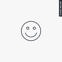 Smile, linear style sign for mobile concept and web design