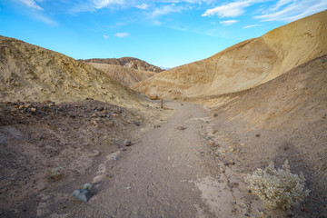 hikink the golden canyon - gower gulch circuit in death valley, california, usa
