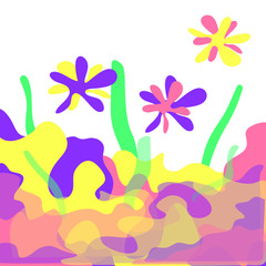 Spring abstract multicolored floral background. Vector illustration