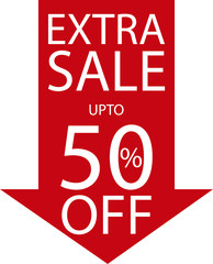 Up to 50% off sale vector sign. Useful for shops, banners, e-commerce websites or social media