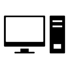 desktop computer icon vector template