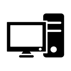 desktop computer icon vector template