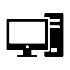 desktop computer icon vector template