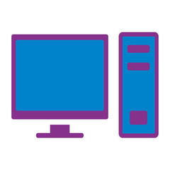desktop computer icon vector template