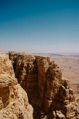 Fototapeta premium Israel desert scene at Mitzpe Ramon, Ramon crater in the Negev Desert