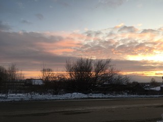sunset over lake