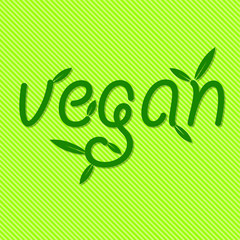 Vegan logotype design on green ground
