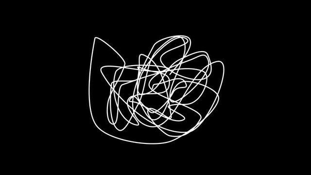 Animated matted doodle with pen style stroke