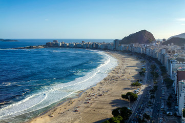 Fototapeta na wymiar Copacabana Beach Aerial View, Rio de Janeiro, Brazil