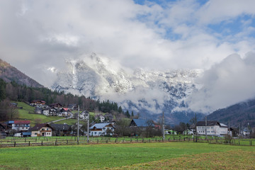 Fototapeta na wymiar The small mountain village of Oblarn in the district of Liezen in Styria, Austria.