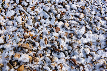 snow on rocks background