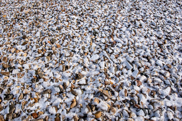 snow on rocks texture