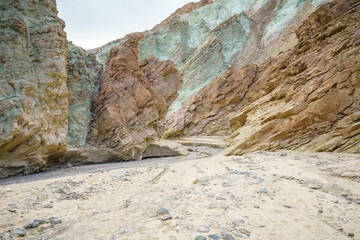 hikink the golden canyon - gower gulch circuit in death valley, california, usa