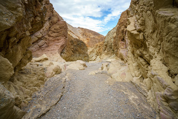 hikink the golden canyon - gower gulch circuit in death valley, california, usa