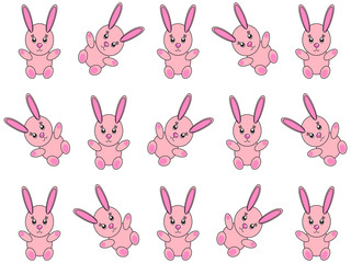 A wonderful simple light background of many cute rabbits