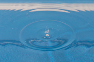 a single drop of water falls into the water from above