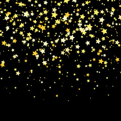 Fototapeta premium Gold Star Vector. Shine confetti pattern. Vector