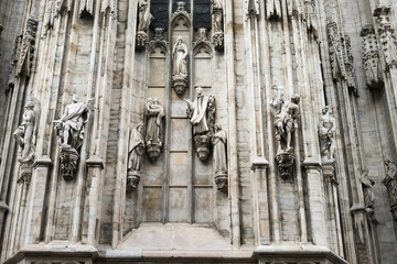 detail of cathedral Duomo in Milan, Italy
