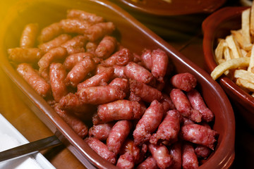 delicious savory snacks sausage