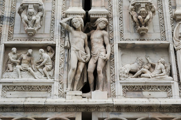 detail of cathedral Duomo in Milan, Italy