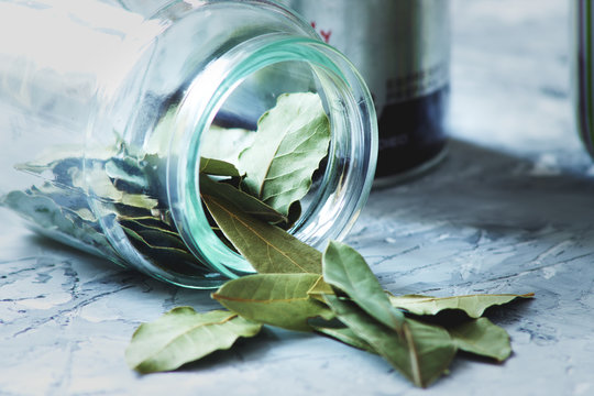 Bay Leaf and laurel spice jar