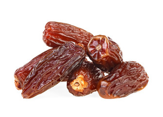 Pile of dried dates isolated on a white background