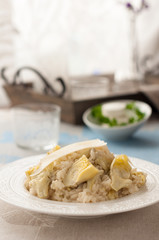 Artichoke Hearts and Parmesan Cheese Risotto