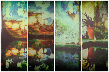 Exterior still life creative collage background 