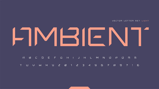 Contemporary geometric uppercase letter set, vector alphabet, typography